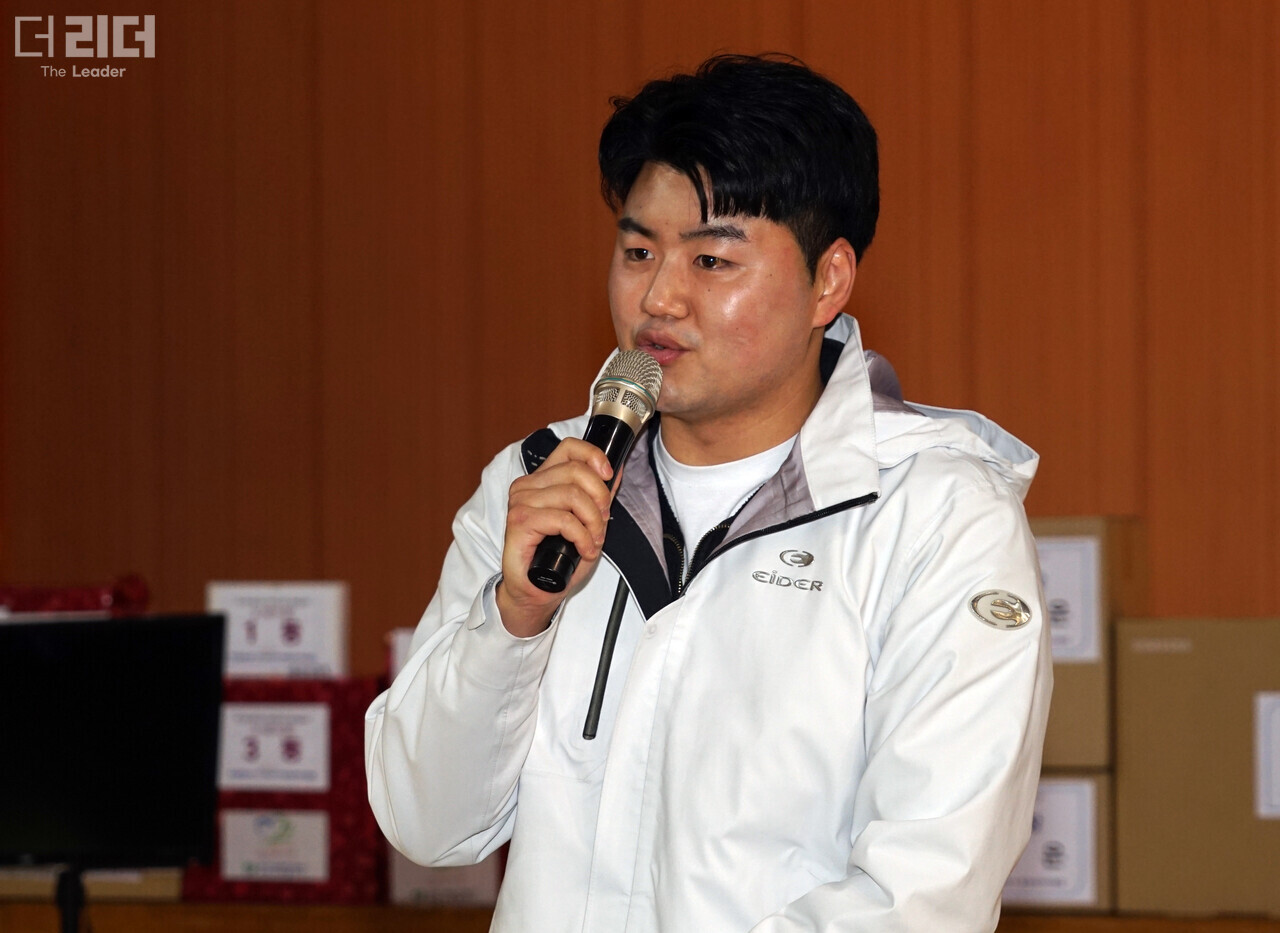 지난 8일 박대현 강원도의원이 제12회 화천군 다문화가정 한마음잔치에서 축사하고 있다. 전경해 기자